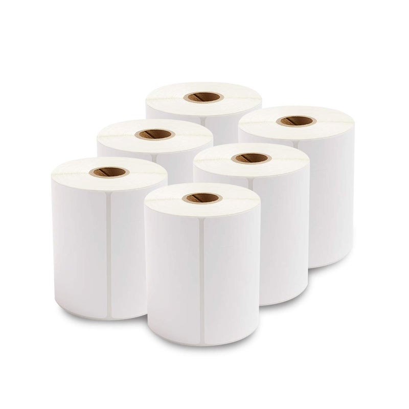 enKo Products enKo - Direct Thermal Labels Compatible for Zebra/Rollo 4x6 Label (4" x 6.5") 1 in Core - (6 Roll, 1500 Labels) - Image 1